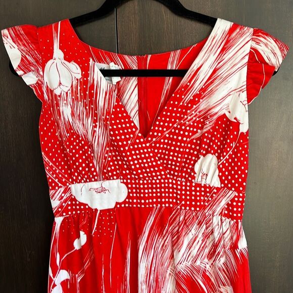 Vintage Mildred’s Of Hawaii Red Maxi Dress 70’s Size 6 - Picture 3 of 7